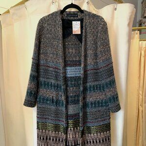 Zara Multicolor and Metallic Cardigan Size M